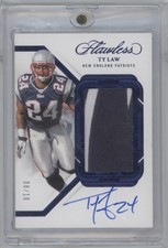 2023 Panini Flawless Patch Autographs Sapphire #34 Ty Law 8/10 NE Patriots HOF