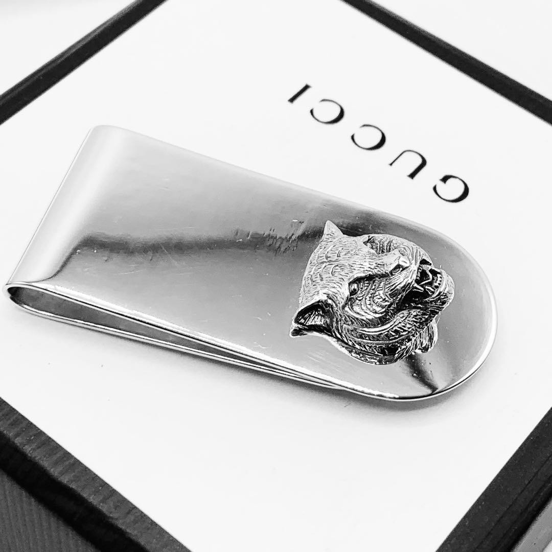 GUCCI(グッチ) マネークリップ Tiger ag925 GUCCI/グッチ】 キャットヘッド アニマルモチーフ タイガー