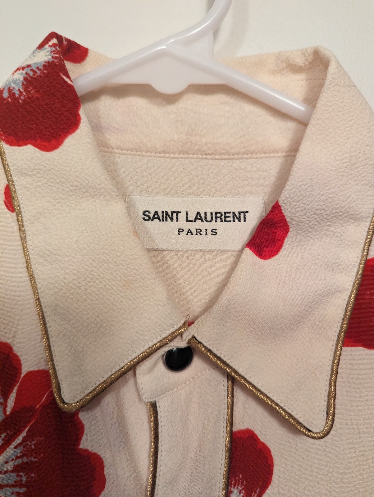 Camicia western Grail Saint Laurent Paris Hedi Slimane Hibicus taglia XS palladio