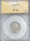1924-D 5C Buffalo Nickel - ANACS EF40 XF40