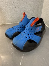 NIKE Sunray Protect Blue/Black/Orange Kid  s Sz 1Y Sandals Closed Toe Adjustable