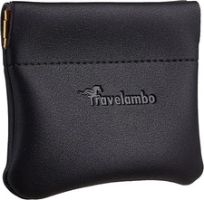 Travelambo Leather Squeeze Coin Purse Pouch Change Holder For Men & Women
