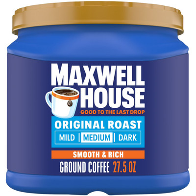Maxwell House Original Medium Roast Ground Coffee, 27.5 oz Canister, Medium
