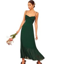 Reformation Emersyn Midi Dress Size 4 Emerald Green Wedding Guest Bridesmaid