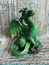 🐞Fierce Green Dragon Gothic Statue Figurine Fantasy Sculpture Collectible🐞