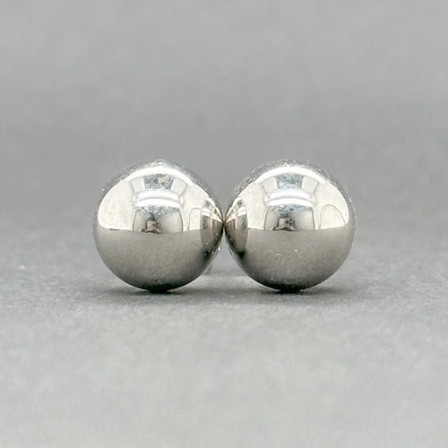 Estate 14K White Gold 8mm Ball Earring