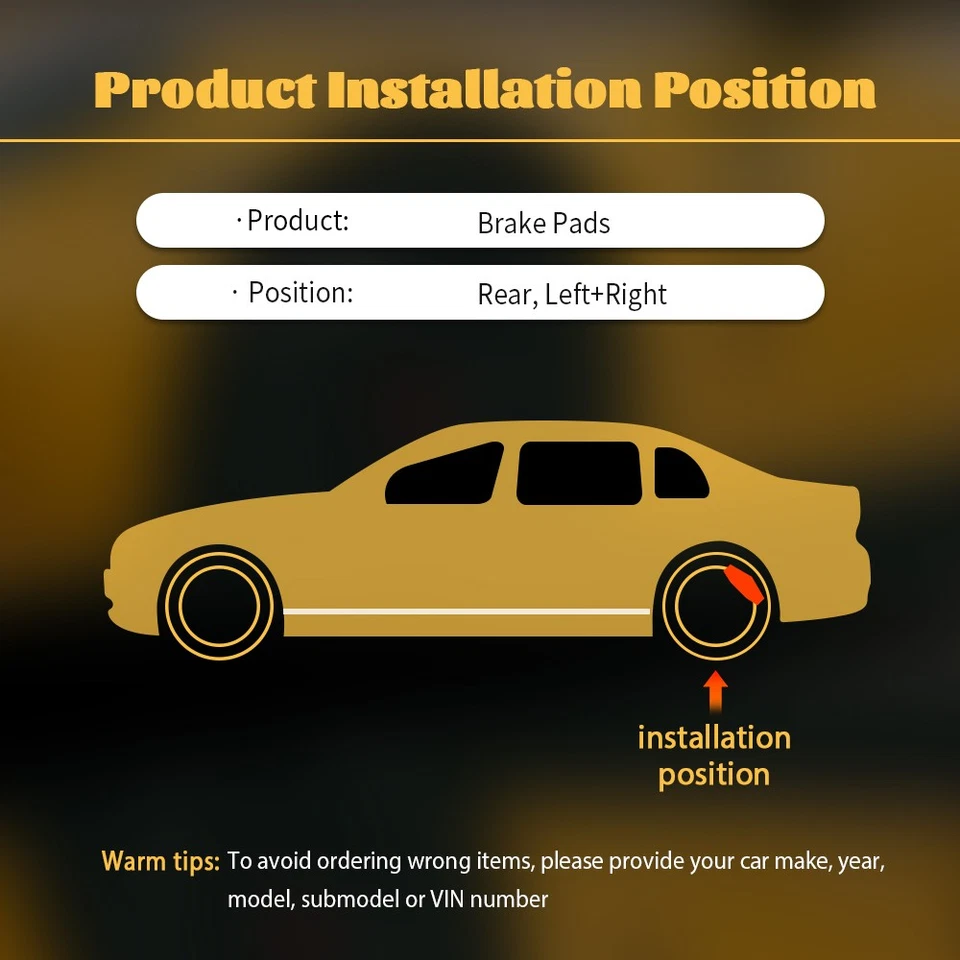 Rear Disc Ceramic Brake Pads Kit for Dodge Ram 1500 Ram 2500 Ram 3500 Ram 4000 - Image 2 of 4