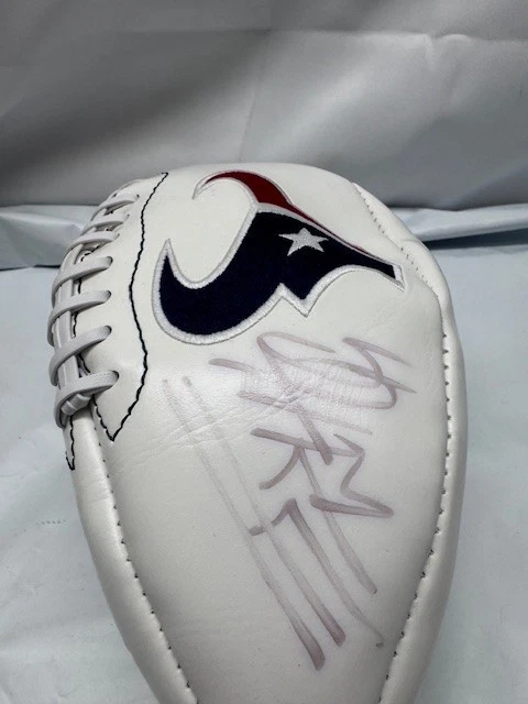 休斯顿德州人标志足球带亲笔签名-不确定谁签名-JSA检查 — 第 3/4 张图片