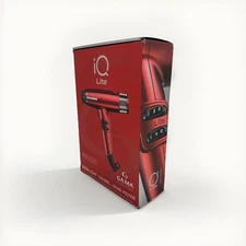 IQ LITE Hair Dryer by GaMa Italy, 110K RPM Brushless Motor, Oxy-Active, Red
