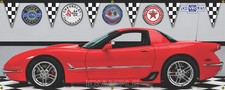 2001 Chevrolet Corvette Z06 Commemorative Edition Red Car Garage Scene Banner 2001 Chevrolet Corvette Z06 Commemorative Edition Red Car Garage Scene Banner