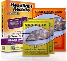 Clear Lights Tech, Headlight Restoration Kit - Headlight Cleaner 3-Wipe System,