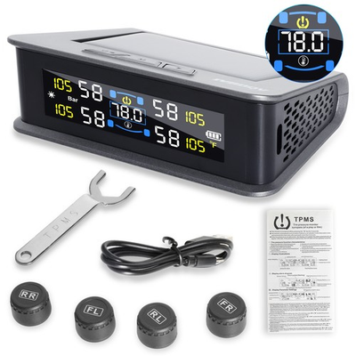 #ad #ad SKN RV Tire Pressure Monitoring System Real Time Solar Trailer TPMS 4 Sensors $26.66