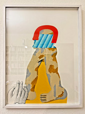 Horst Antes Figur mit roter Kappe, Figur für documenta, 1968, Siebdruck
