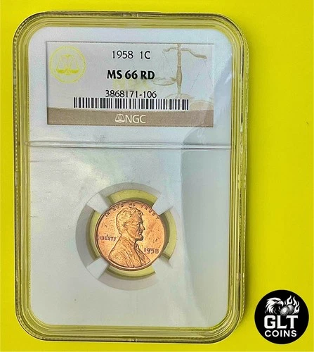 1958 Wheat Penny ✦ NGC MS66 RD ✦ Brilliant Red Gem BU Lincoln Cent