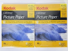 KODAK Ultima Picture Paper High Gloss 15 Heavy Sheets 8.5 x 11 Lot of 2 SEALED