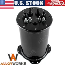 ALUMINUM FUEL SURGE TANK FITS SINGLE OR 2.6L DUAL 39-40MM PUMPS 8AN PORTS 2.8L.