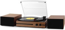 Vinyl Record Player With Dual Stereo Bookshelf Speakers and Bluetooth Clearance