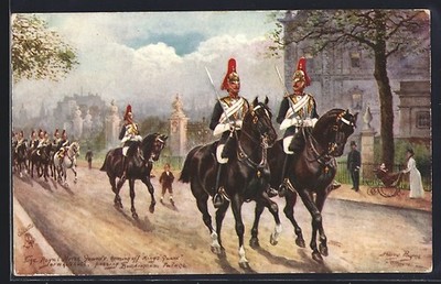 Künstler-AK Harry Payne: The Royal Horse Guards coming off King´s Guard 