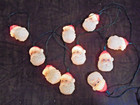 Vintage Santa Head Blow Mold String Lights Christmas 10 Lights