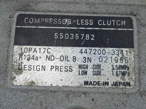 4472003341 - 55035782 AIRCONDITIONING COMPRESSOR / 10PA17C / DENSO - 6.CANALES / - Picture 6 of 8