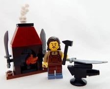 NEW LEGO BLACKSMITH MINIFIG LOT medieval castle knight anvil weapons peasant