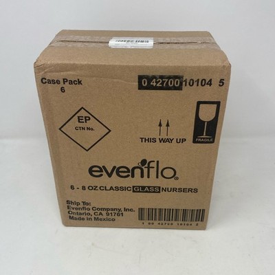 Evenflo Classic Glass Baby Bottles 8oz 6-Pack Clear