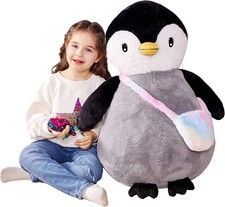 Giant Penguin Stuffed Animal Plush Toy, 23" Big Cute Jumbo Soft Penguin Plush...