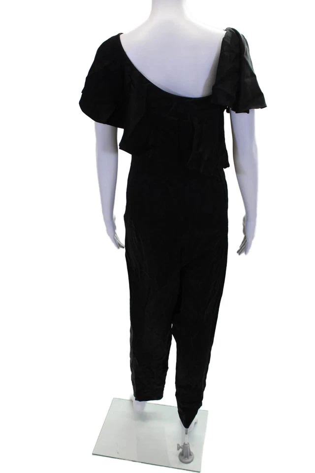 Mono drapeado pierna cónica con volantes negro talla 10 de Jill Jill Stuart para mujer Foto 3 de 4