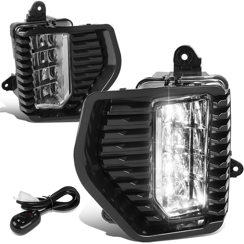 Fit 19-21 GMC Sierra 1500 Clear Lens LED Fog Light Lamps w/ Switch+ Bezel Cover - Bild 1 von 12
