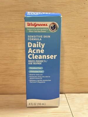 WALGREENS Sensitive Skin Formula Daily Acne Cleanser 4 Fl. Oz Exp 2/27