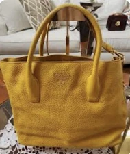 Prada Vitello Taino Purse Mimosa (yellow) With COA - Medium