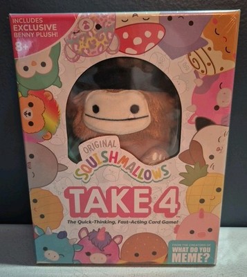 Squishmallows Take 4 Card Game + Benny The Bigfoot Plush - Brand New