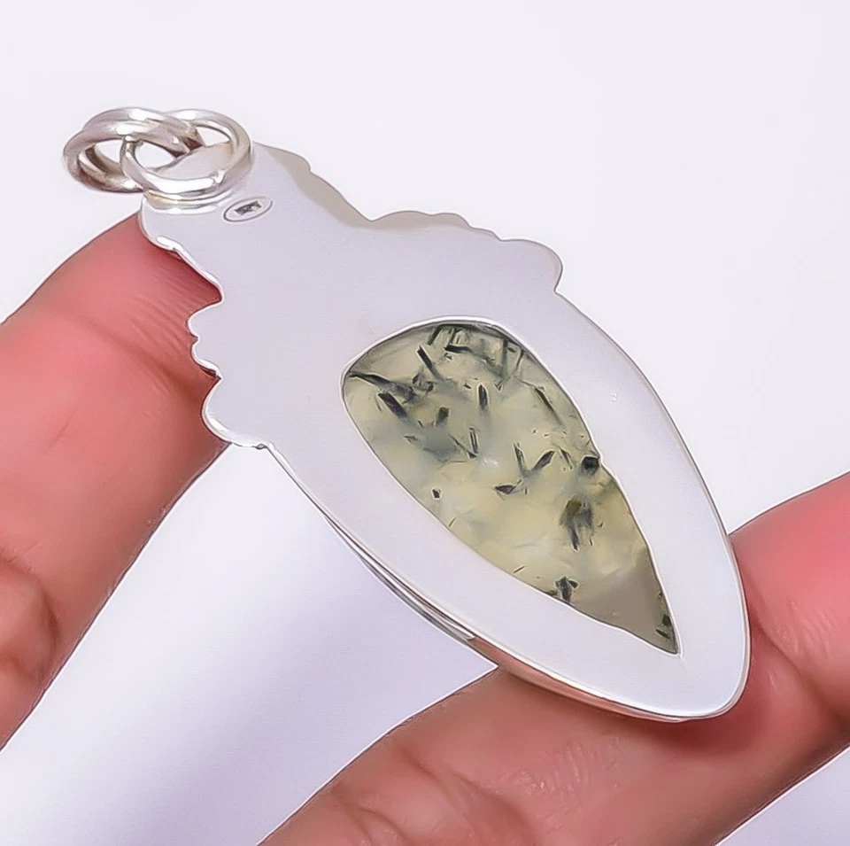 Colgante Joyería Príncipe Egipcio Prehnita Plata Esterlina 925 2.73" P_9184_26_30 Foto 2 de 4