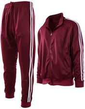 ChoiceApparel Mens Athletic 2 Piece Tracksuit Set L, 888-Burgundy 