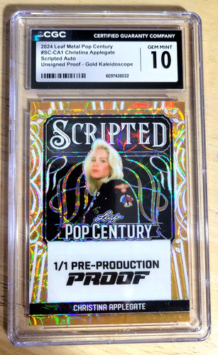 2024 CGC 10 GEM MINT CHRISTINA APPLEGATE 1/1 KALEIDOSCOPE LEAF POP CENTURY G6719