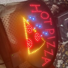 Letrero LED para pizza para pantallas minoristas | Letrero iluminado | 15"H x 27"W x 2"D