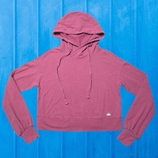 Alo Yoga Cropped Hoodie Sweatshirt Womens Large Red EUC