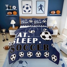Soccer Comforter Set Full Sports Bedding Sets for Boys Girls Football Down Co...