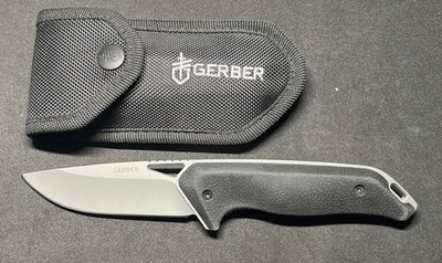Gerber Moment Large Drop Point Folder 3.5'' 5Cr15MoV Blade, Black Rubberized Hand
