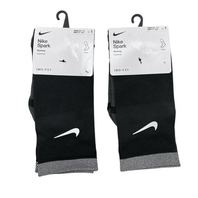 Lot of 2 Nike Spark Cushioned Crew Running Socks Men's 8-9.5 / Women's 9.5-11 | eBay