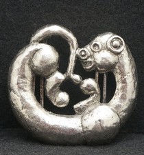 WC03159 AWESOME VINTAGE 1970s CUT-OUT DRAGON FANTASY ARTWORK BELT BUCKLE