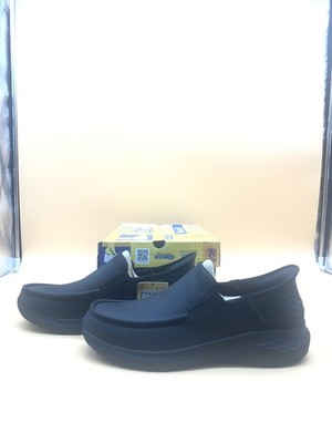 Skechers Mens Slip-ins Parson Oswin Loafers Leather Shoes Size 9.5 Black New *