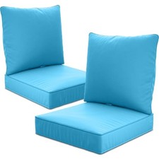24" x 24" x 6" Outdoor Deep Seat Cushions Set - 24" x 24" x 6"-2 Set Lake Blue