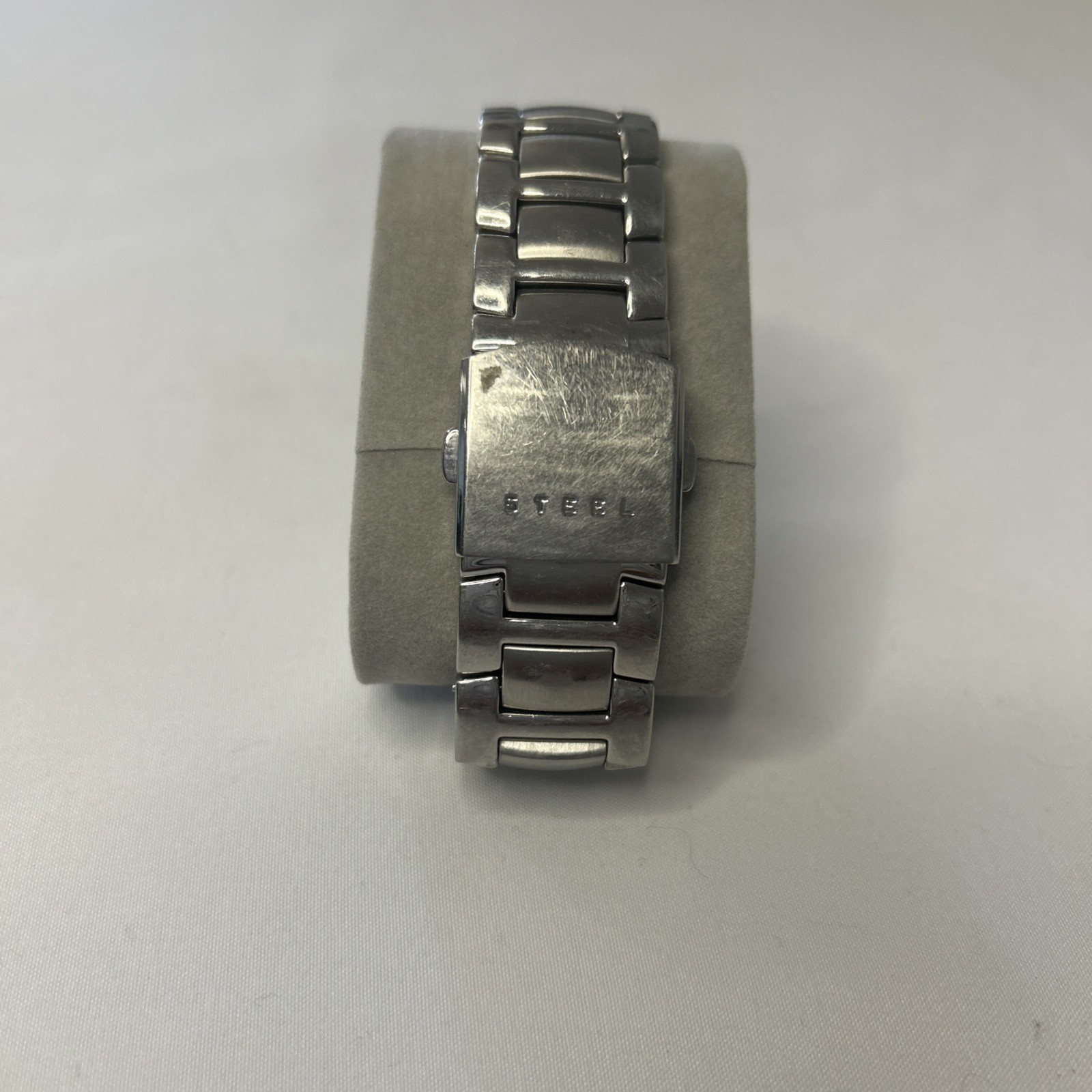 GUESS Men's Classic Chrome Rectangular Diamond Ac… - image 4