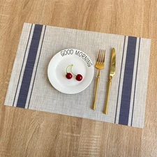 US Set of 4 Placemats Wipeable PVC Placemats Heat-resistant Non-slip Table Mats