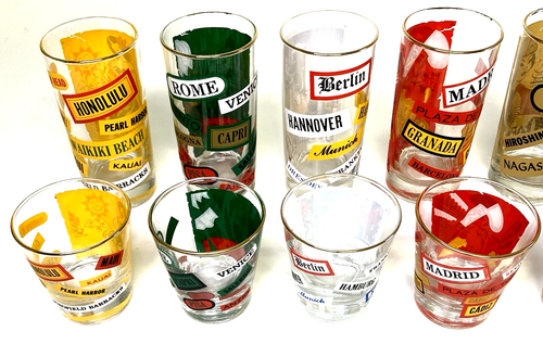 Set di 16 bicchieri vintage in tutto il mondo 12 oz, 5 oz., Libbey, spedizione gratuita - Foto 9 di 24