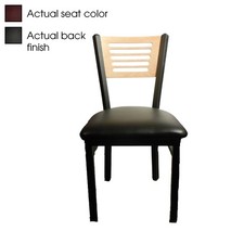 Oak Street Mfg 5Line Black Wood Back Chair w/Wine Vinyl Seat