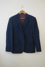 TM Lewin Navy Blue Suit UK 36  Wool Jermyn Street  2 Piece London Formal.