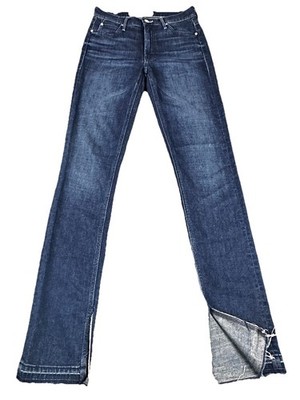 MOTHER DENIM The Rascal Slit Undone Hem Jeans In The Royal Treatment Sz 26