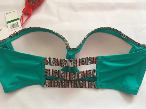 NWT Red Carter Renaisance Sea Green Bandeau Bikini Top Sz L - Picture 4 of 4